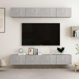 4 Piece TV Cabinet Set Concrete Grey 100x30x30 cm Engineered Wood 3079061