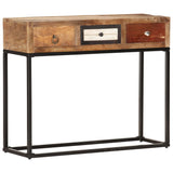 Console Table Gold 90x30x75 cm Solid Reclaimed Wood 286511