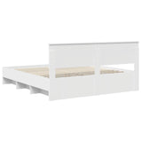 Bed Frame with Headboard White 180 x 200 cm Engineered Wood 3408823