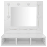 Mirror Cabinet with LED High Gloss White 60x31.5x62 cm 808888