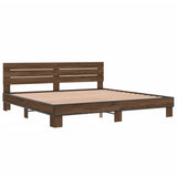 Bed Frame without Mattress Brown Oak 200x200 cm 3280131