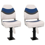 Boat Seats 2 pcs with Pedestal Height Adjustable 360&deg Rotatable 3294980