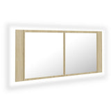 804983 LED Bathroom Mirror Cabinet Sonoma Oak 100x12x45 cm Acrylic