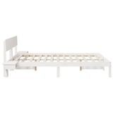 Bed Frame with Headboard White 160 x 200 cm Solid Pine Wood 873440