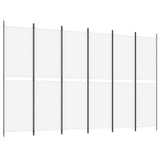6-Panel Room Divider White 300x200 cm Fabric 350238