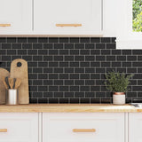 Subway Tile 50 pcs Black 30.5 x 30.5 cm Polyurethane and PET 42021214
