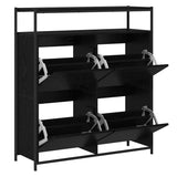 Shoe Cabinet Black Oak 100 x 34 x 112 cm Engineered Wood 3365549