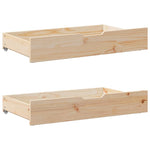 ZNTS Under-Bed Drawers with Wheels 2 pcs 90x55x17 cm Solid Wood Pine 850923