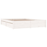 Bed Frame without Mattress with Drawers White Super King 3103529
