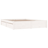 3103534 Bed Frame without Mattress with Drawers White 200x200 cm