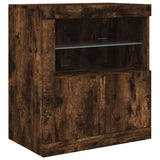 Sideboard with LED Lights Smoked Oak 162x37x67 cm 3209034