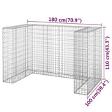 Gabion Wall for Garbage Bins Galvanised Steel 180x100x110 cm 151299