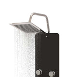Shower Panel Unit Glass 25x47.5x130 cm Black 151420