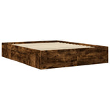 Bed Frame without Mattress Smoked Oak 150x200 cm King Size Engineered Wood 3295468
