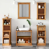 Bathroom Furniture Set VIGO 5 pcs Honey Brown Solid Pine Wood 3328547