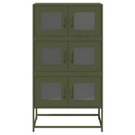 ZNTS Highboard Olive Green 68x39x123 cm Steel 853354