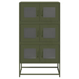 ZNTS Highboard Olive Green 68x39x123 cm Steel 853354