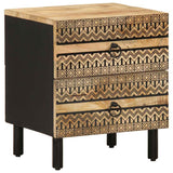 Bed Cabinet Black 40x33.5x46 cm Solid Rough Wood Mango 4018626