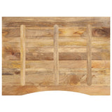 Desk Top with Curve 100x80x2.5 cm Solid Wood Rough Mango 370205