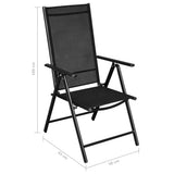 9 Piece Folding Outdoor Dining Set Aluminium Black 43382