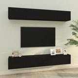 Wall TV Cabinets 4 pcs Black 100x30x30 cm 3114191