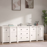 ZNTS Sideboard White 230x35x80 cm Solid Wood Pine 3114095