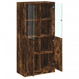 Highboard with Doors Smoked Oak 68x37x142 cm Engineered Wood 3295868