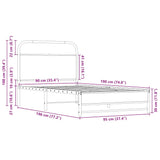 Bed Frame without Mattress 90x190 cm Single Sonoma Oak Engineered Wood 4100420