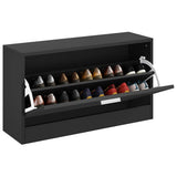 Shoe Bench Black 80x24x45 cm Engineered Wood 342641
