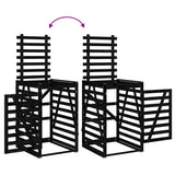 Quadruple Wheelie Bin Storage Black Solid Wood Pine 3157701
