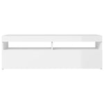 ZNTS TV Cabinet with LED Lights High Gloss White 120x35x40 cm 804379