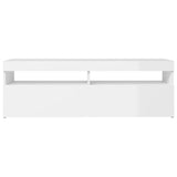 ZNTS TV Cabinet with LED Lights High Gloss White 120x35x40 cm 804379