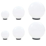 6 Piece LED Bowl Lamp Set Spherical 20/30/40 cm PMMA 277146