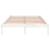 810028 Bed Frame without Mattress White Solid Wood 160x200 cm