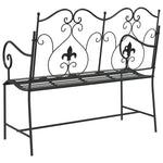 Garden Bench Black 104 x 54 x 93cm Steel 42008113