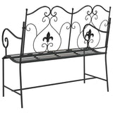 Garden Bench Black 104 x 54 x 93cm Steel 42008113