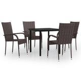 Garden Dining Set Brown and black 3099384