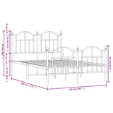 Metal Bed Frame without Mattress with Footboard Black 120x190cm 353454