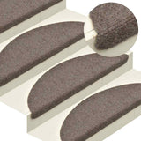 Stair Mats Self-adhesive 20 pcs 56x17x3 cm Beige Half Round 3365676