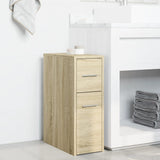 Narrow Bathroom Cupboard with Wheels Sonoma Oak Engineered Wood 855279