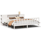 Bookcase Bed without Mattress White 180x200 cm Super King Solid Wood Pine 3321664