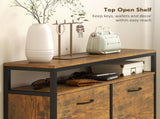 Shoe Storage Cabinet with 4 Flip Drawers and Open Shelf - Rustic Brown T3398P377993