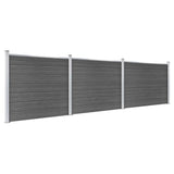 Fence Panel Set WPC 526x146 cm Black 3070460