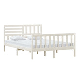 3101154 Bed Frame without Mattress White Solid Wood 140x200 cm
