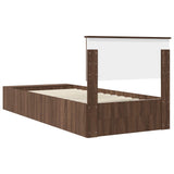 Bed Frame with Shelf Brown Oak 100 x 200 cm Engineered Wood 3408402