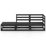 3 Piece Garden Lounge Set Black Solid Pinewood 3075473