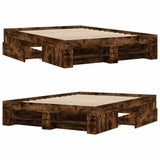 Bed Frame without Mattress Smoked Oak 140x200 cm Engineered Wood 3295475