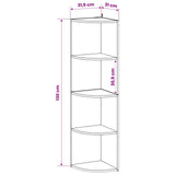 Corner Shelf 4-Tier 31.5 x 31 x 130 cm Engineered Wood Old Wood 8016308