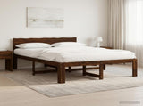 Double Bed Frame with Headboard ROSTOCK Dark Brown 120 x 190 cm 903443
