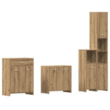4 Piece Bathroom Furniture Set Artisan Oak Engineered Wood 3328942